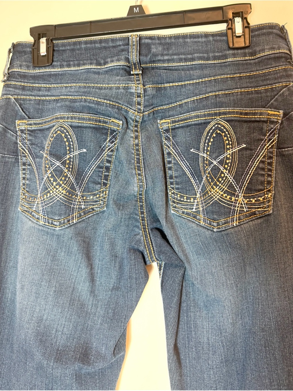 Wrangler Premium Patch Mae Bootcut Jeans Embroidered Pockets Size 7/8 x 36 - Picture 5 of 11